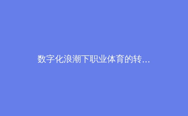 数字化浪潮下职业体育的转型困境与突围路径探析 - 2